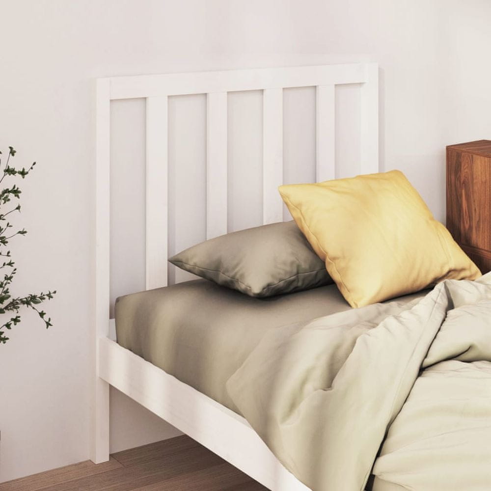 Vidaxl Čelo postele, biele, 81x4x100 cm, masívne borovicové drevo